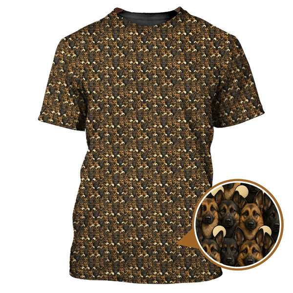 Maxcorners German Shepherd Dog Pattern Golf Shirt, Funny German Shepherd Golf Shirt For Dog Lovers, Golf Gift For Golfers