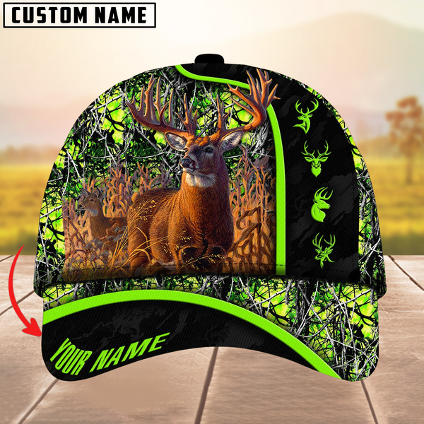 Maxcorners Premium Unique New Deer Hunting Camouflage Pattern Multicolor Personalized Name 3D Cap