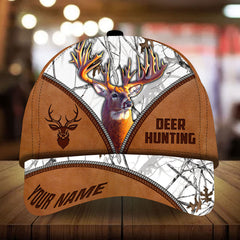 Maxcorners Premium Deer Hunting Zip Leather Pattern 3D Multicolor Personalized Cap