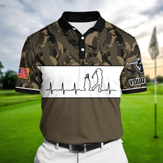 Max Corner Pride Heart Beat Golf Lover, Cool Polo 3D AOP For Lovers Multicolor Custom Name