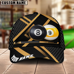 Maxcorners Billiards Metalic Style Multicolor Personalized Name 3D Cap
