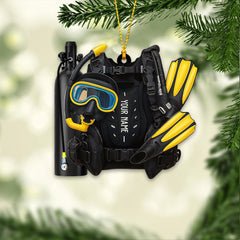 Maxcorners Diving Lover, Home Decor, Christmas Ornament, Personalized Ornament3 2D Flat LM2111