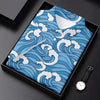 Maxcorners Japanese Wave Golf Shirt, Ocean Wave Pattern Women's Golf Polo, Polo Shirts For Women LM1507