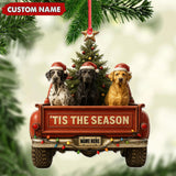 Maxcorners Personalized Hunting Dogs Truck Ornament, Custom Name Christmas Gift for Dog Lovers LM0411