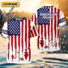 Maxcorners American Hooker Hooded UPF Shirt, American Flag Fish Shirt, Long Sleeve Fishing Shirts, Mens Casual Shirts