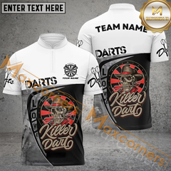 Maxcorners Skull Darts Jersey Multicolor Options Personalized Name, Team Name 3D Polo Shirt