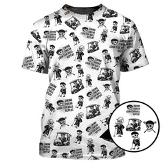 Maxcorners Funny Skull Golf Shirt For Men, Skeleton Golf Pattern Polos, Crazy Golf Shirts For Golfers