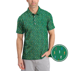 Maxcorners Golf Postures Pattern Golf Polos, Funny Golf Shirt ForMen’s, Crazy Golf Shirts For Golfers