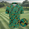 Maxcorners Shamrock Beer Lucky Four Leaf Clover St Patrick's Day Pot Of Gold Polo Shirts For Men, Golf Gift For Men