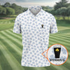 Maxcorners Vitamin G Shamrock Pattern Golf And Beer White Golf Shirt, St Patrick's Day Golf Shirt, Polo Shirts For Men