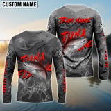 Maxcorners Tuna Fishing Gray Blur Personalized Name, Team Name 3D Shirt