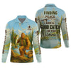Maxcorners Finding Peace And A Good Catch In The Wilderness Bigfoot Fishing UPF Shirts, Gift For Fisherman