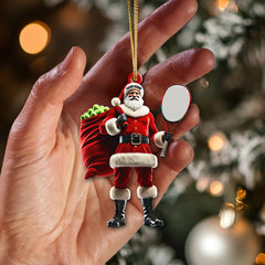 Maxcorners Custom Name Tennis Santa Ornament, Tennis Christmas Gift 2D Flat LM2111