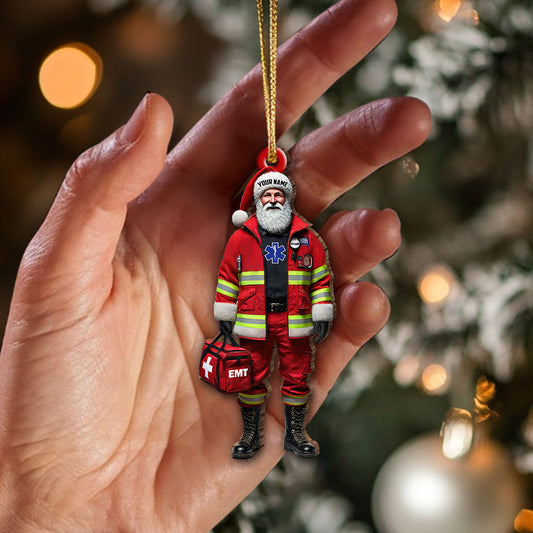 Maxcorners Custom Name EMT Ornament, EMT Lover Christmas Gift 2D Flat LM2111