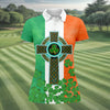 Maxcorners Celtic Cross Knotwork St Patrick's Day Shamrock Golf Shirt, Women's Golf Tops, Ladies Golf Shirts