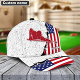 Maxcorners Billiards Player USA Flag Personalized Name Cap