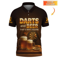 Maxcorners Darts and Beer That Why I'm Here T Shirts, Funny Pub Lover Gift Darts Team Shirts LM0509