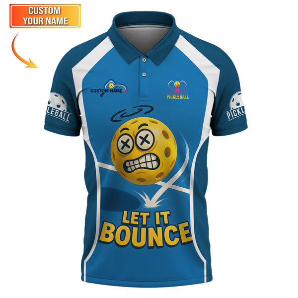 Maxcorners Custom Pickleball Shirt, Let It Bounce, Funny Pickle Ball T Shirt, Pickleball Team Polo, Gifts For Pickleball Players LM0509
