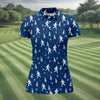 Maxcorners Yeti Ice Skating Christmas Golf Shirt, Women's Golf Tops, Printed Golf Shirt, Golf Shirts For Women LM1507
