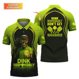 Maxcorners Pickleball Dink Responsibly Shirt, Custom Name Pickleball T Shirt, Pickleball Uniforms LM0509