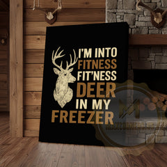Maxcorners Rustic Hunting Humor Canvas - Fitness Deer Joke Wall Decor