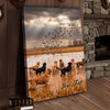 Maxcorners Waterfowl Hunting Dog With Duck At Sunrise Personalized Name Canvas
