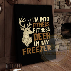 Maxcorners Rustic Hunting Humor Canvas - Fitness Deer Joke Wall Decor
