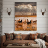 Maxcorners Waterfowl Hunting Dog With Duck At Sunrise Personalized Name Canvas