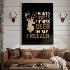 Maxcorners Rustic Hunting Humor Canvas - Fitness Deer Joke Wall Decor