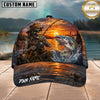 Maxcorners Fishing Skull Angler Sunset Lake Personalized 3D Cap
