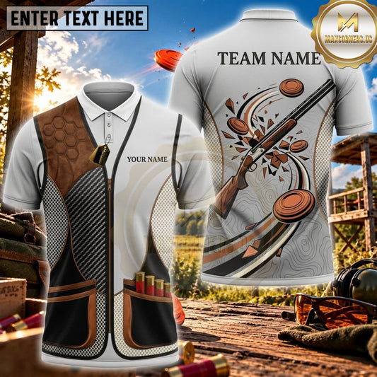 Maxcorners Clay Shooting Shotgun Clay Target Utility Vest Personalized Name 3D Unisex Shirt