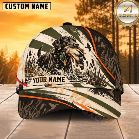 Maxcorners Dog Hunting And Duck Woodland Camo Hunting Dog Personalized Name 3D Cap