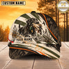 Maxcorners Dog Hunting And Duck Woodland Camo Hunting Dog Personalized Name 3D Cap