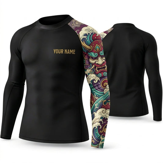 Maxcorners Personalized Vintage Tattoo Black Shirt with Multicolor Old School Sleeve Art 3D All Over Printed Shirts, Best Gifts for Tattoo Lovers