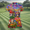 Maxcorners Psychedelic Mushroom Forest Fantasy Golf Polo, Women's Golf Polo, Printed Golf Shirt LM1507