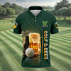 Maxcorners Golf Beer Birdie Bogey Eagle Par St Patrick's Day Green Golf Polos For Men, Golf Shirts For Men, St Patricks Day Golf Shirt