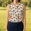 Maxcorners Funny Mushroom Legs Pattern Golf Polo Shirt, Golf Shirts For Women, Women’s Golf Polo LM1507