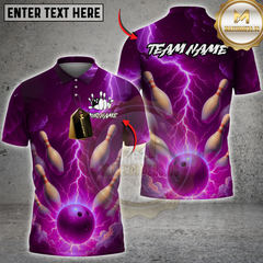 Maxcorners Bowling Electric Storm Multicolor Customized Name, Team Name 3D Shirts