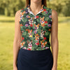Maxcorners Tropical Corgi Dog Hawaiian Golf Polo Shirt, Golf Shirts For Women, Women's Golf Apparel LM1507