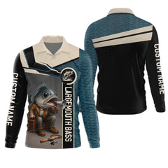 Maxcorners Fish Scale Pattern Largemouth Bass Fishing SPF Shirt, Men Button Down Shirt, Presents For Fishermen