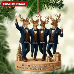 Maxcorners Personalized Friends Christmas Ornament, Funny Deer Best Friend Gift, Custom Name Tuxedo Buddy Keepsake MT2411