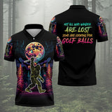 Maxcorners Bigfoot Funny Mens Golf Polo Shirt, Father's Day Golf Gifts