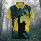 Maxcorners Bigfoot Men's Golf Polo Shirt, Golfing Apparel, Mens Golf Gift, Funny Golf Shirt