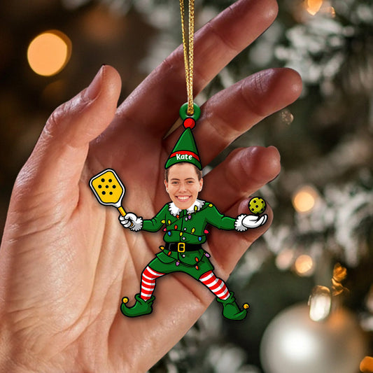 Maxcorners Pickleball ELF Christmas, Home Decor, Christmas Ornament, Personalized Ornament 2D Flat LM2111