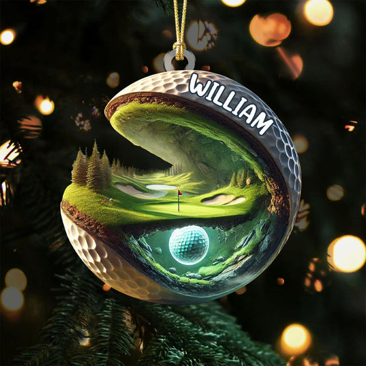 Maxcorners Golf Club 3D Flat Acrylic Ornaments, Golf Xmas Ornaments, Golf Christmas Gifts, Golf Decor LM1611