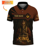 Custom Poker Shirt Skeleton King Design, It's Good to Be King Brown Black Tee Poker T Shirt for Poker Players
