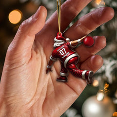 Maxcorners Custom Name Bowling Santa Ornament, Bowling Lover Christmas Gifts 2D Flat LM2211