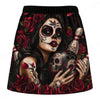 Maxcorners Customized Bowling Trouser Skirts With Shorts Underneath, Bowling Sugar Skull Women With Pockets