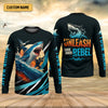 Maxcorners Shark Fishing SPF Shirts, Unleash Your Inner Rebel Performance Fishing Shirts, Fishing Shirts For Men