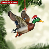 Maxcorners Personalized Flying Duck Acrylic Ornament – Custom Name Christmas Acrylic Gift for Hunters LM0411